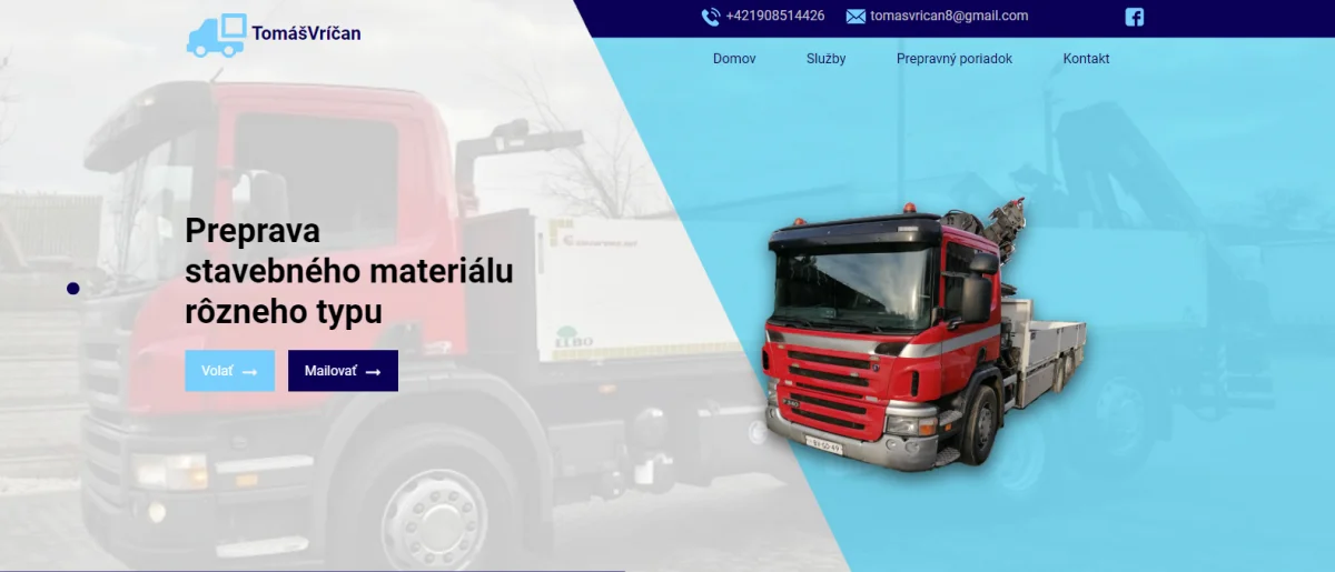 Tomáš Vríčan – preprava stavebného materiálu